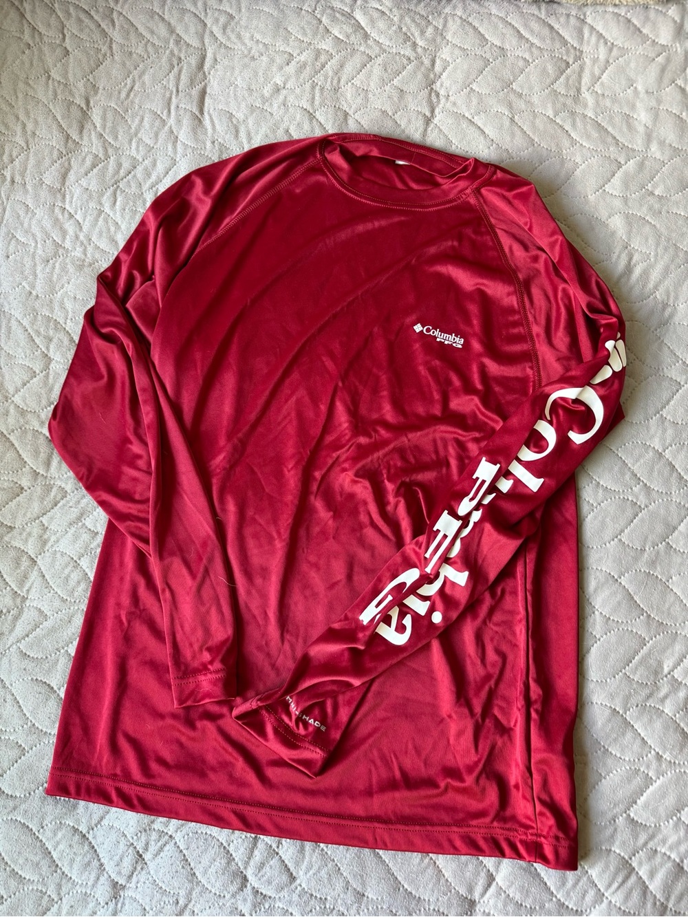 Columbia Red Long Sleeve Logo Performance Shirt